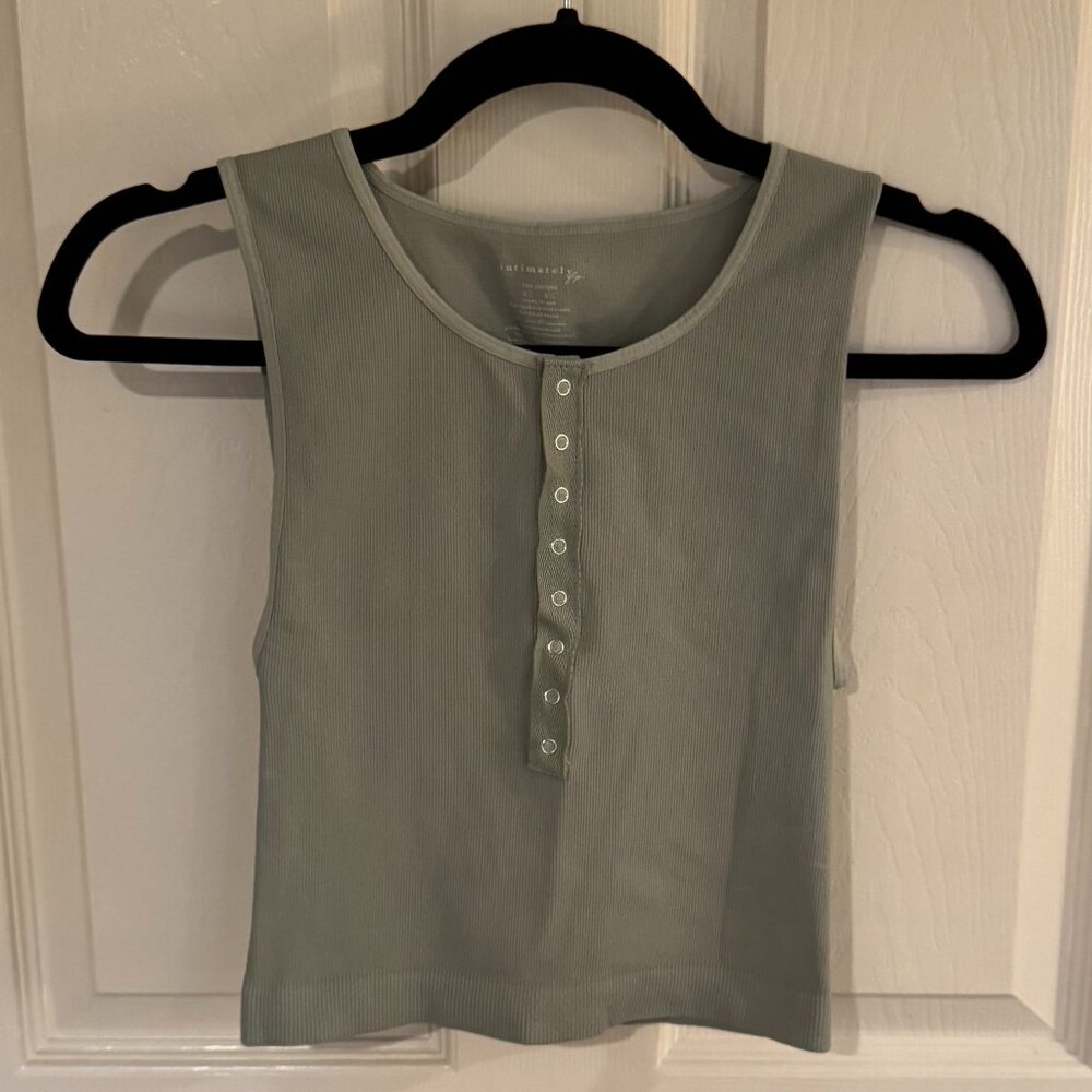 Free People Intimately Ribbed Button-Up Tank Top - Picture 2 of 7